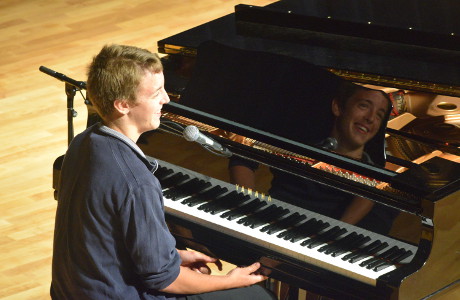 Student plays piano