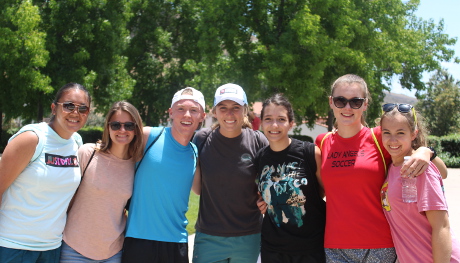 Students pose before departing for hike