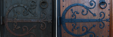 iron work on chapel doors