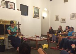 Mrs. Andres with the women of St. Thérèse Hall