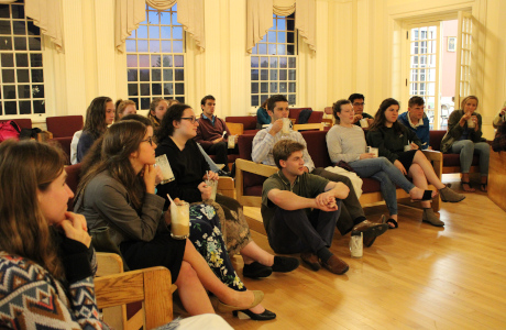 Students listen to Assistant Dean Gardner