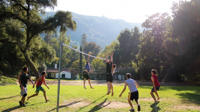 Volleyball at dusk