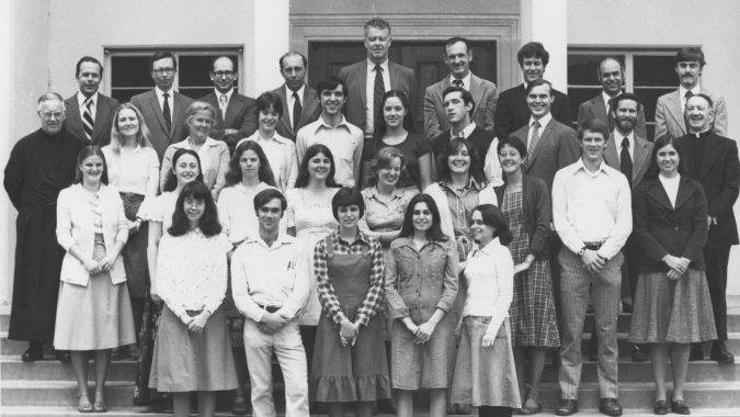 Dr. McArthur (center, top) with early TAC students and faculty