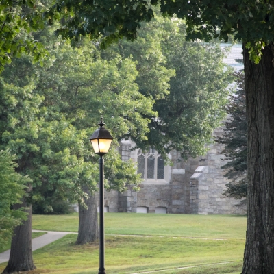 A lamp post before Our Mother of Perpetual Help Chapel