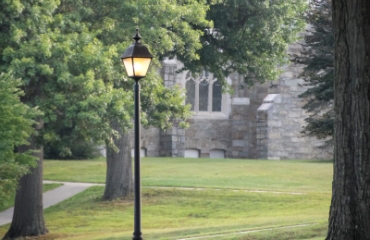 A lamp post outside Our Mother of Perpetual Help Chapel