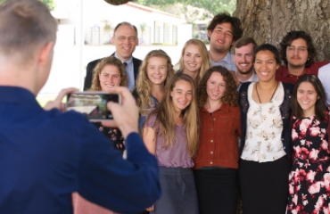 Students pose for a photo on the California campus