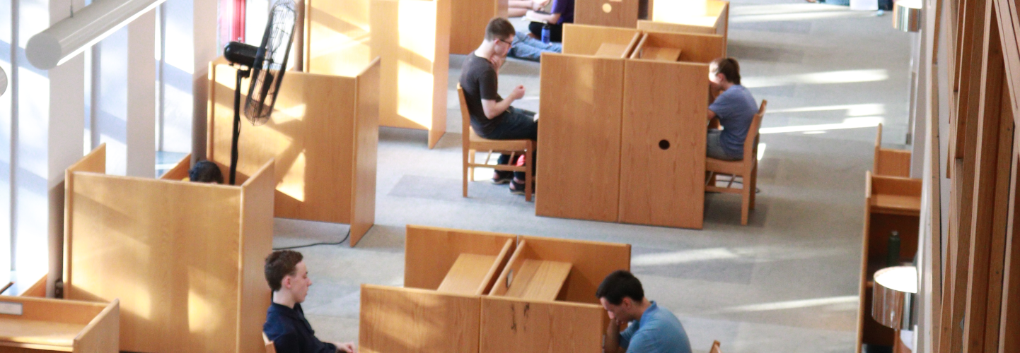 Students study in Dolben LIbrary