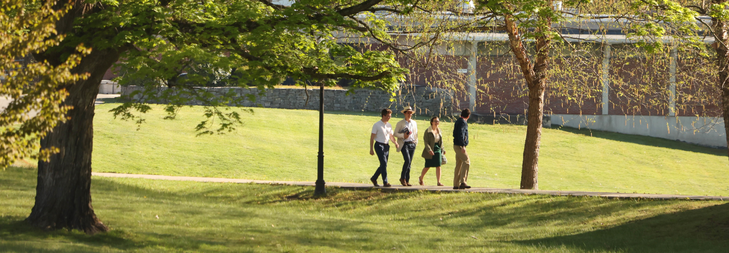 Students walk on campus
