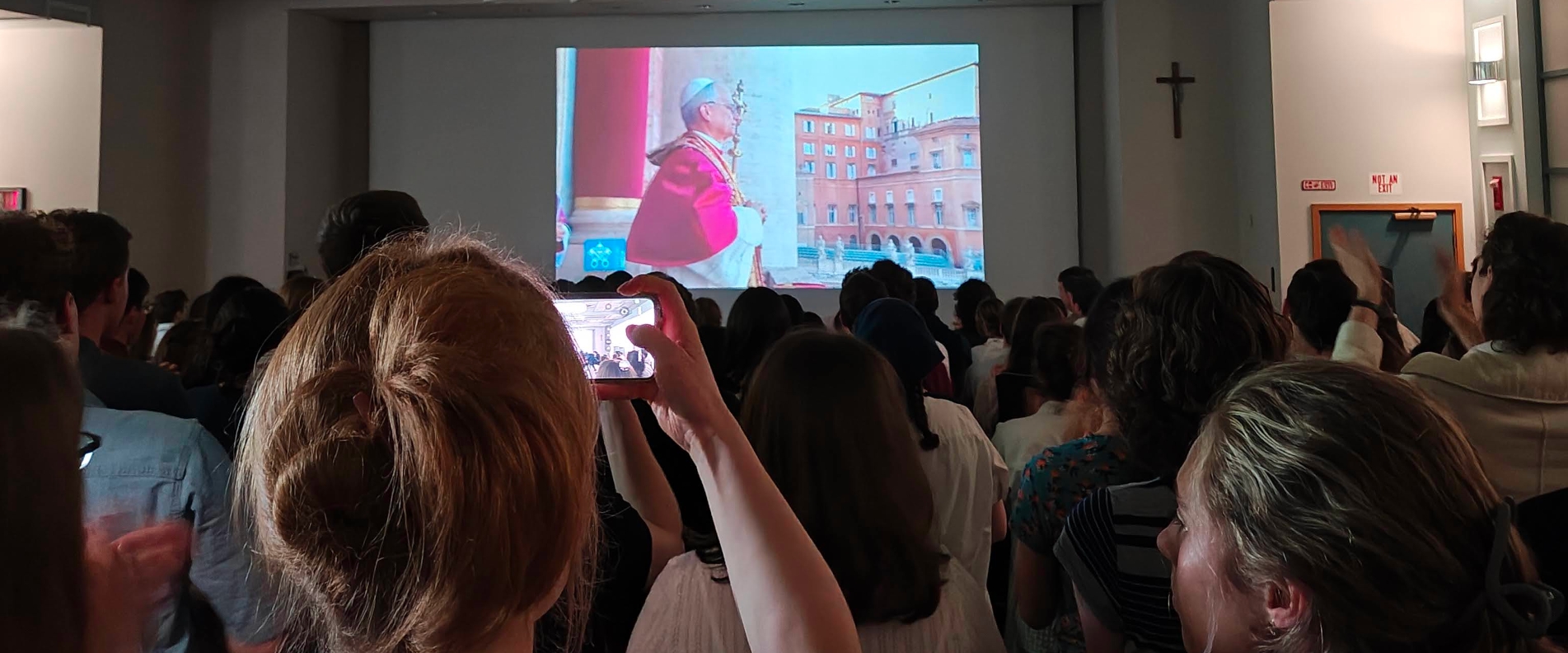 Students celebrate new Holy Father