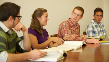 Students in a classroom discussion