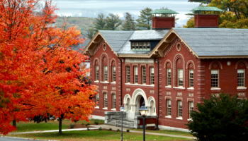 Fall foliage on New England campus