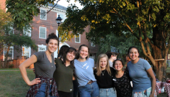 Students on New England campus