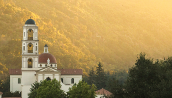 Sunset over the California chapel