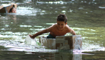 Cardboard-boat race