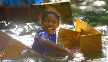 Cardboard boat race