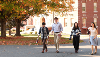 Students on New England campus