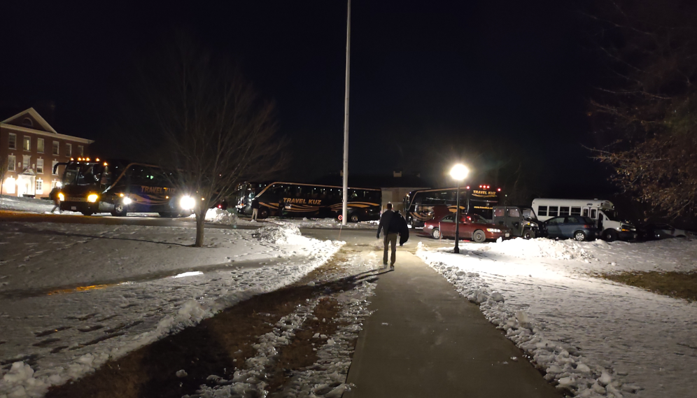 Students board buses for the March for Life