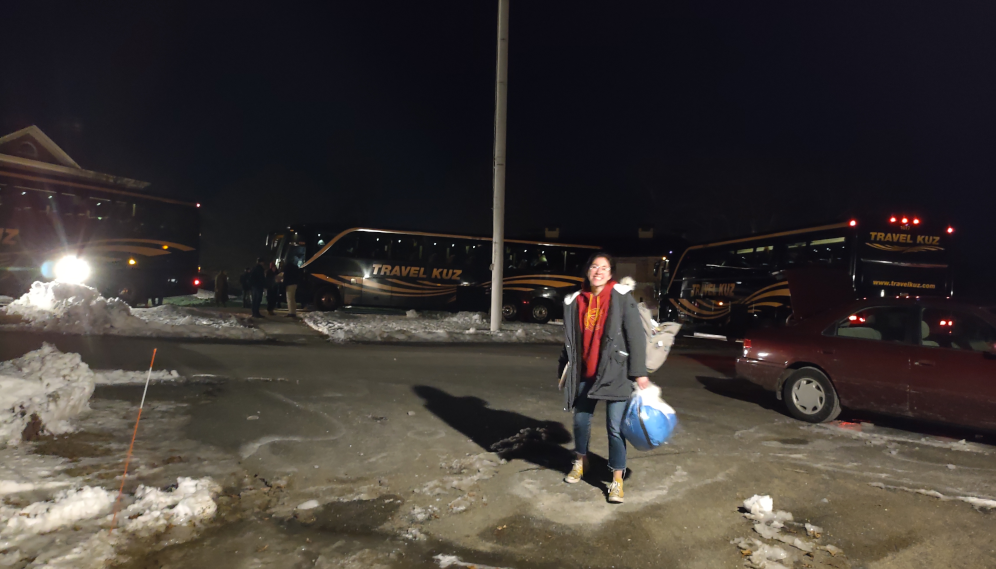 Students board buses for the March for Life