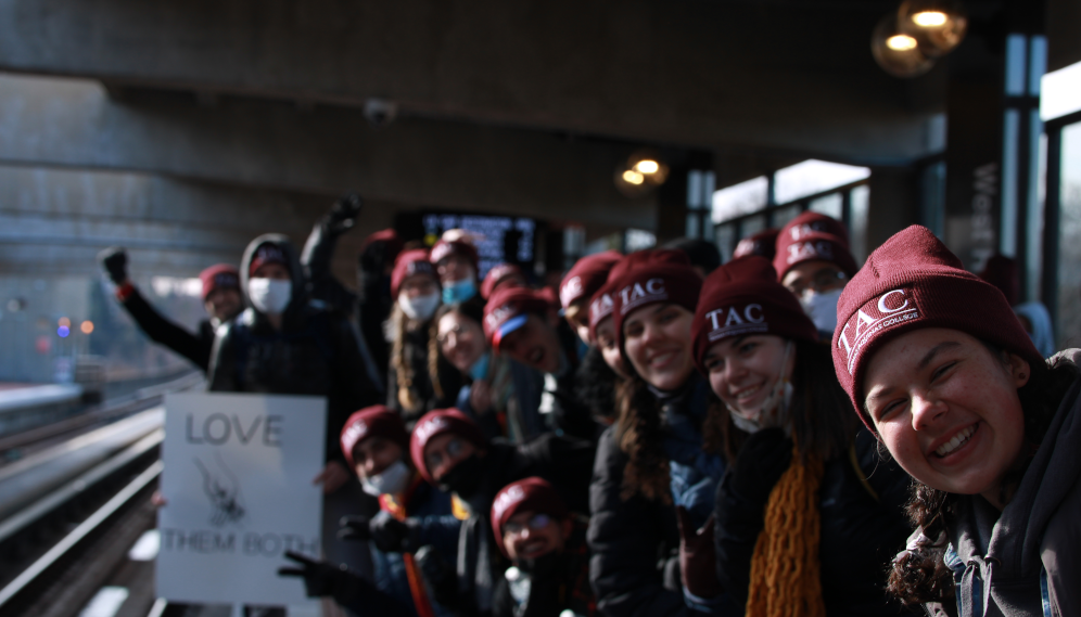 Students take the Metro to the March for Life