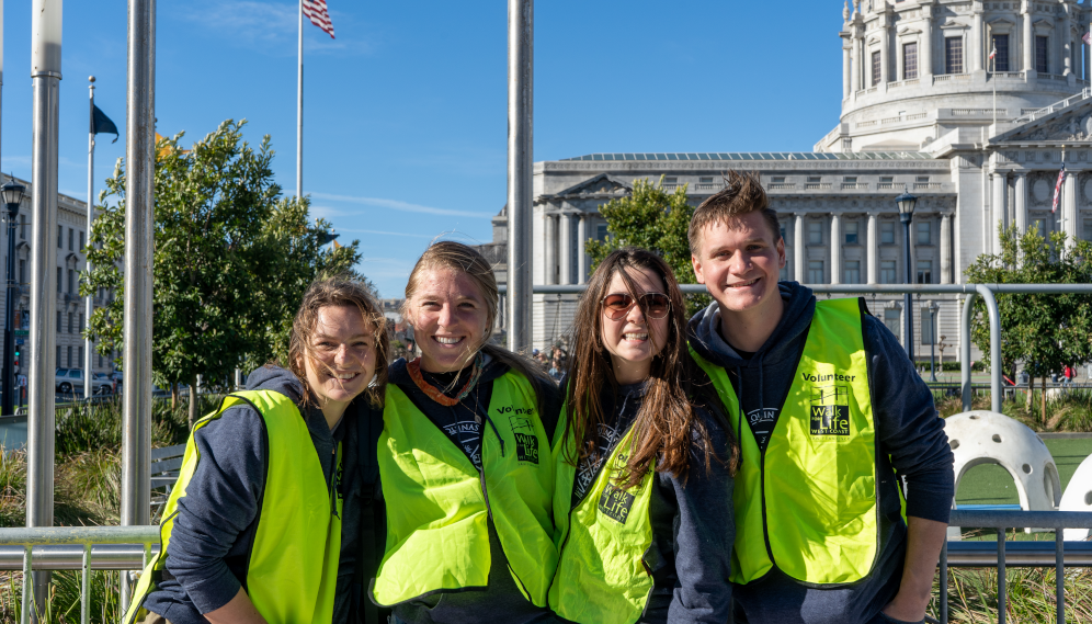 Students volunteer to offer security for the Walk. 