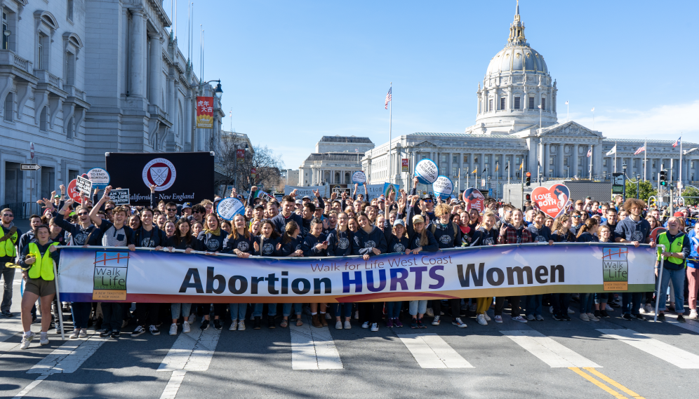 Students at the Walk for Life West Coast