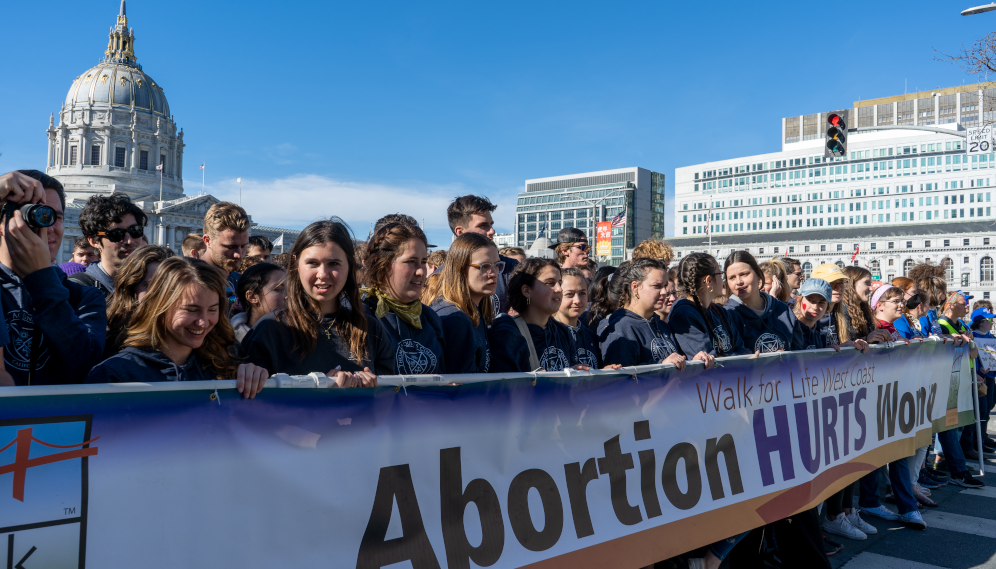 Students at the Walk for Life West Coast