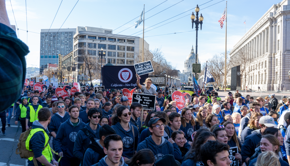 Students at the Walk for Life West Coast