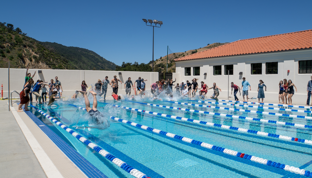 Seniors jump in the pool