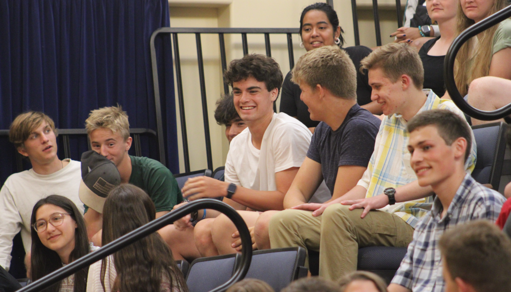 Students on one side of the auditorium