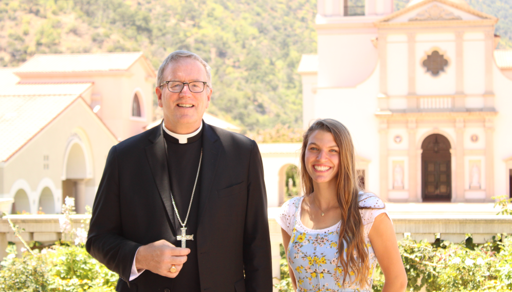 Bishop Barron visits with Summer Program students