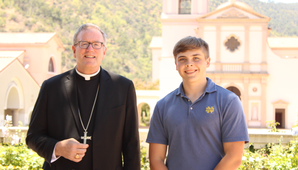 Bishop Barron visits with Summer Program students