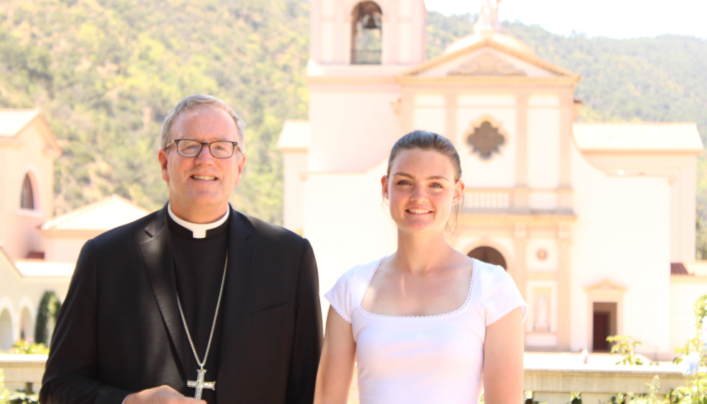 Bishop Barron visits with Summer Program students