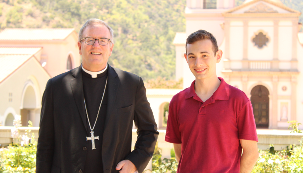 Bishop Barron visits with Summer Program students