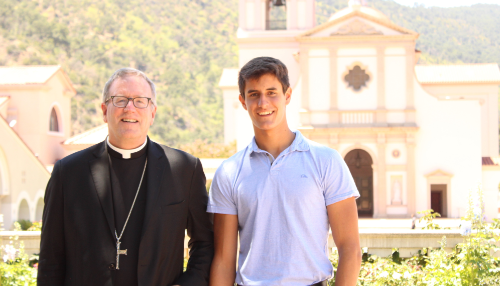 Bishop Barron visits with Summer Program students