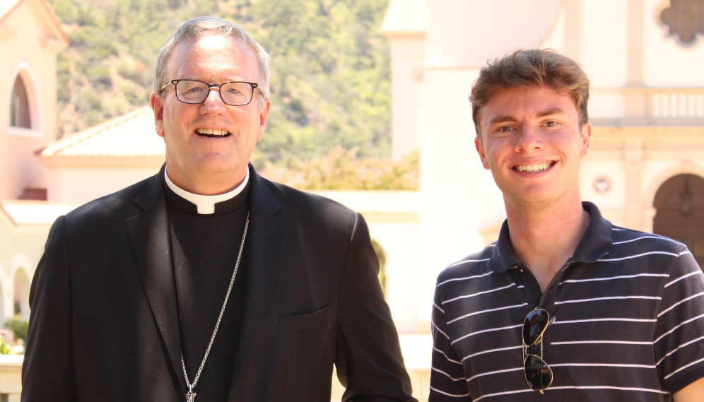 Bishop Barron visits with Summer Program students