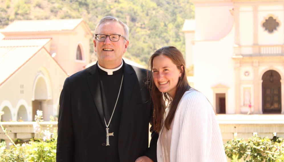 Bishop Barron visits with Summer Program students