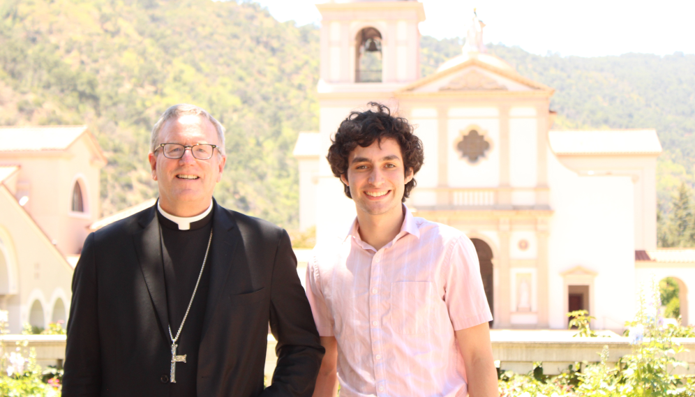 Bishop Barron visits with Summer Program students