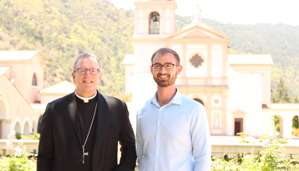 Bishop Barron visits with Summer Program students