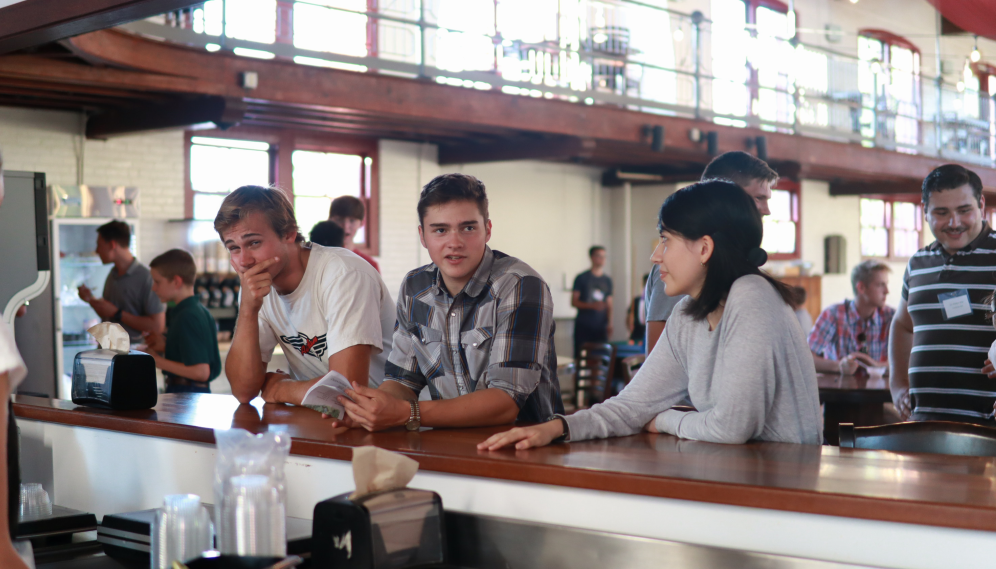 Three at the ice cream bar