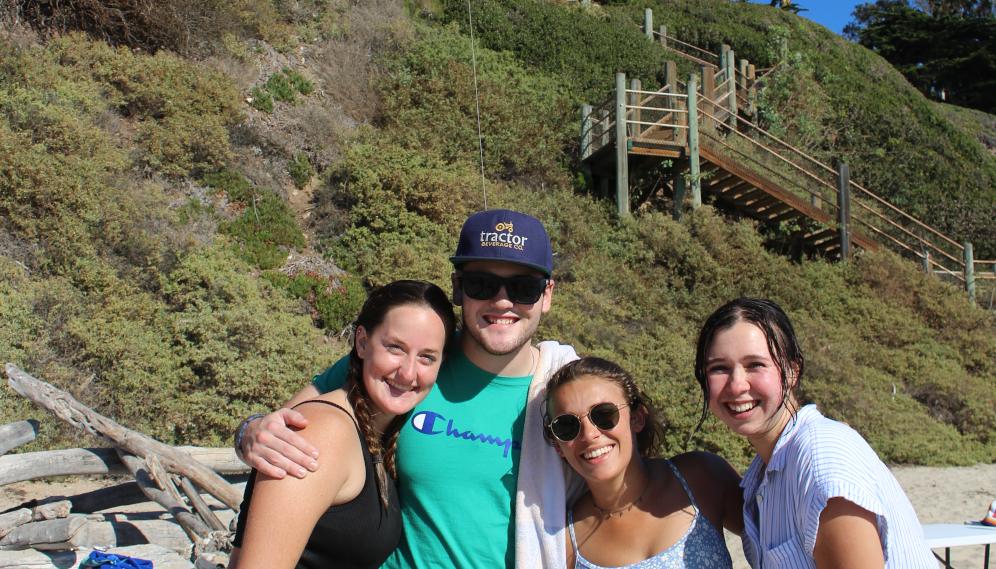 Students on beach