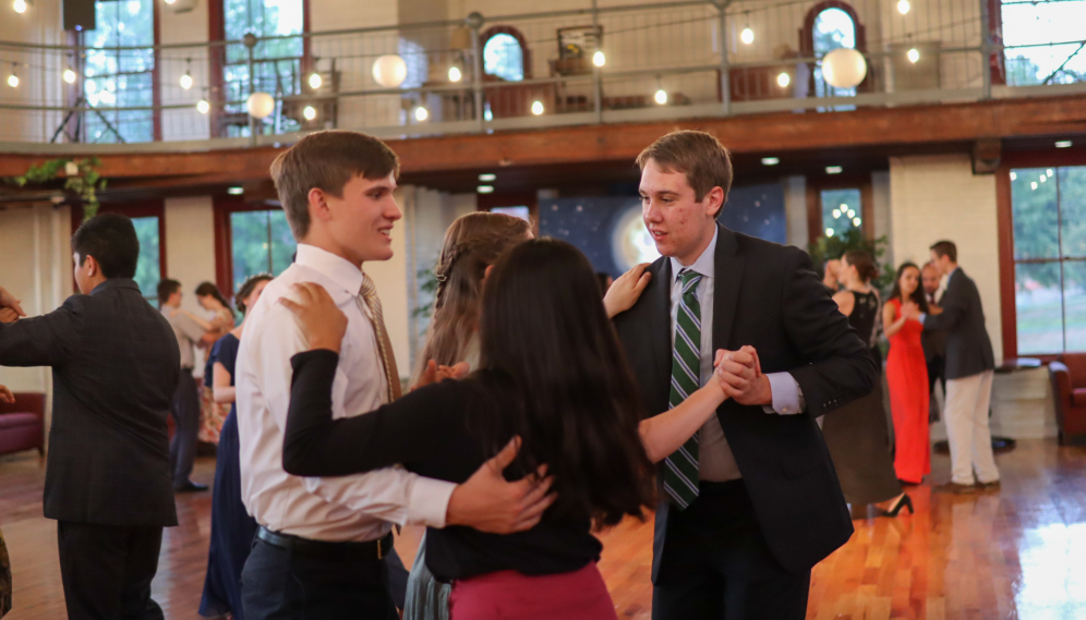 Two student pairs dancing