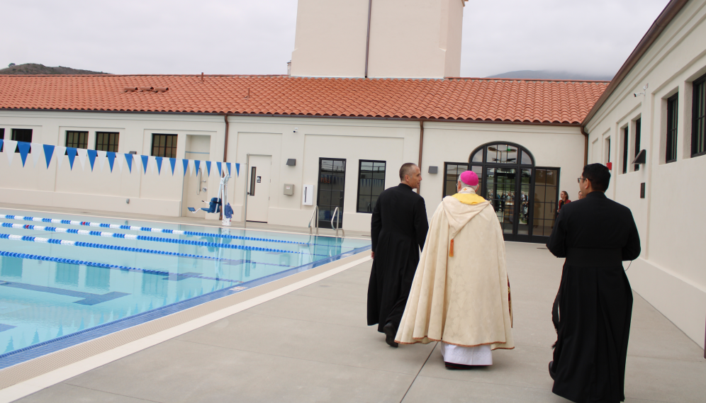 Another shot of the Archbishop by the pool