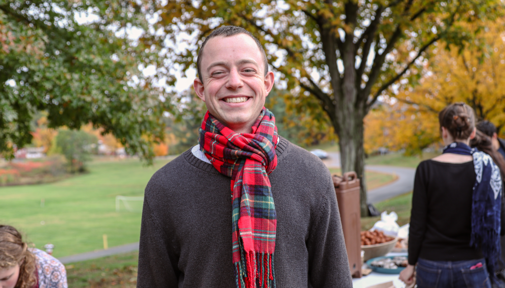 A student smiles for the camera