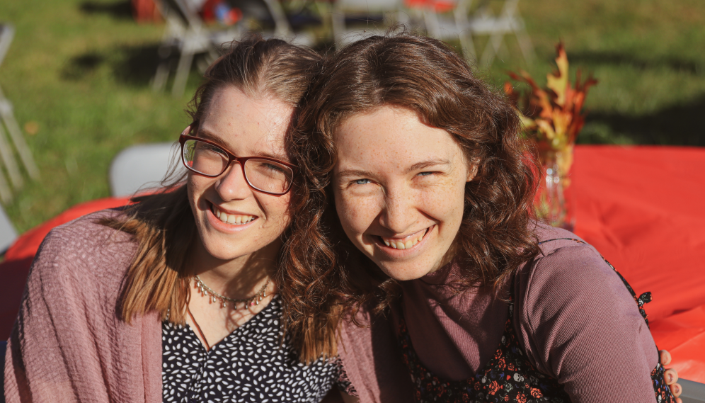 Two pose for a photo