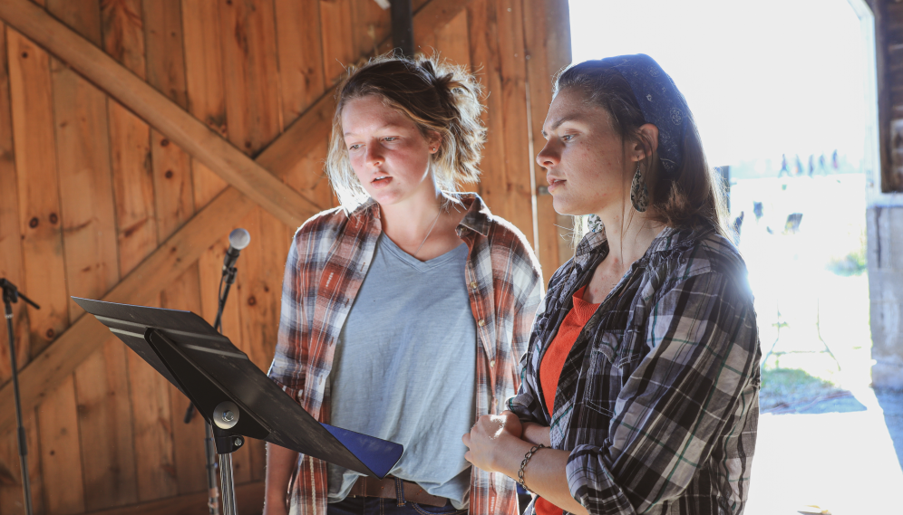 Two sing a duet