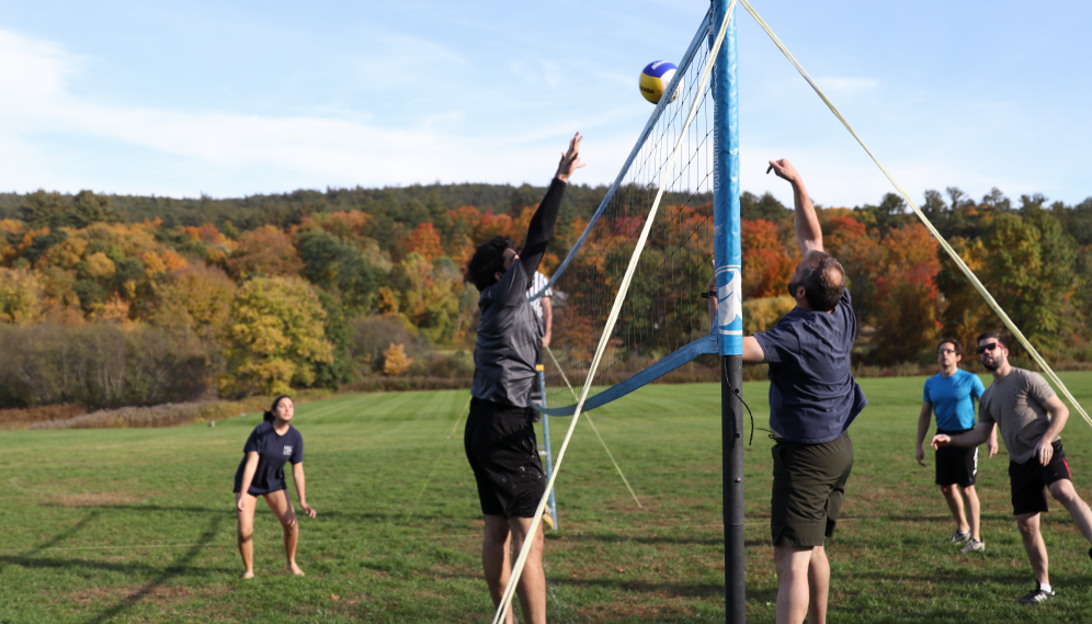 Sending the ball over the net