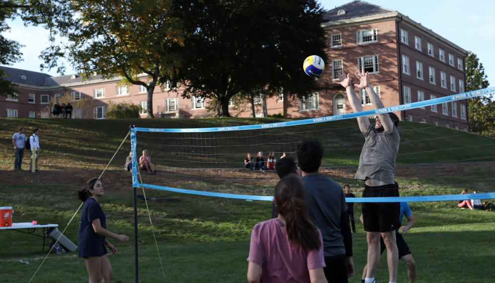 Sending the ball over the net