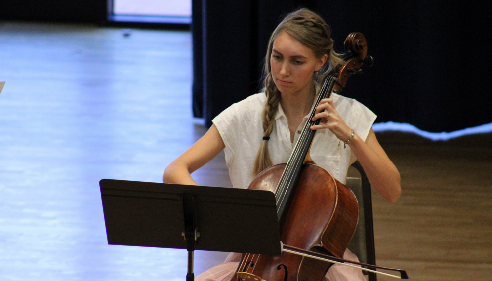 A cellist performs