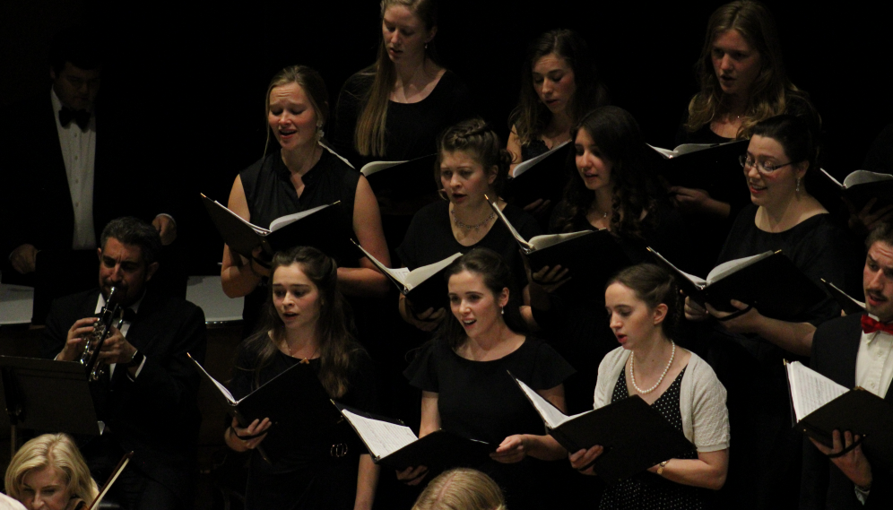 A view of the choir singing