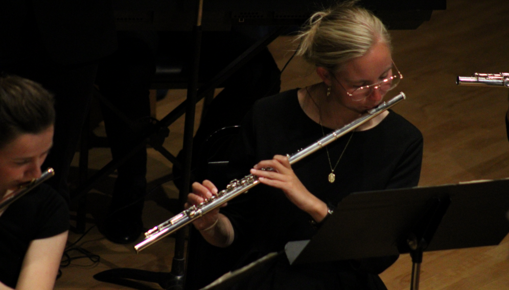 A flutist performs